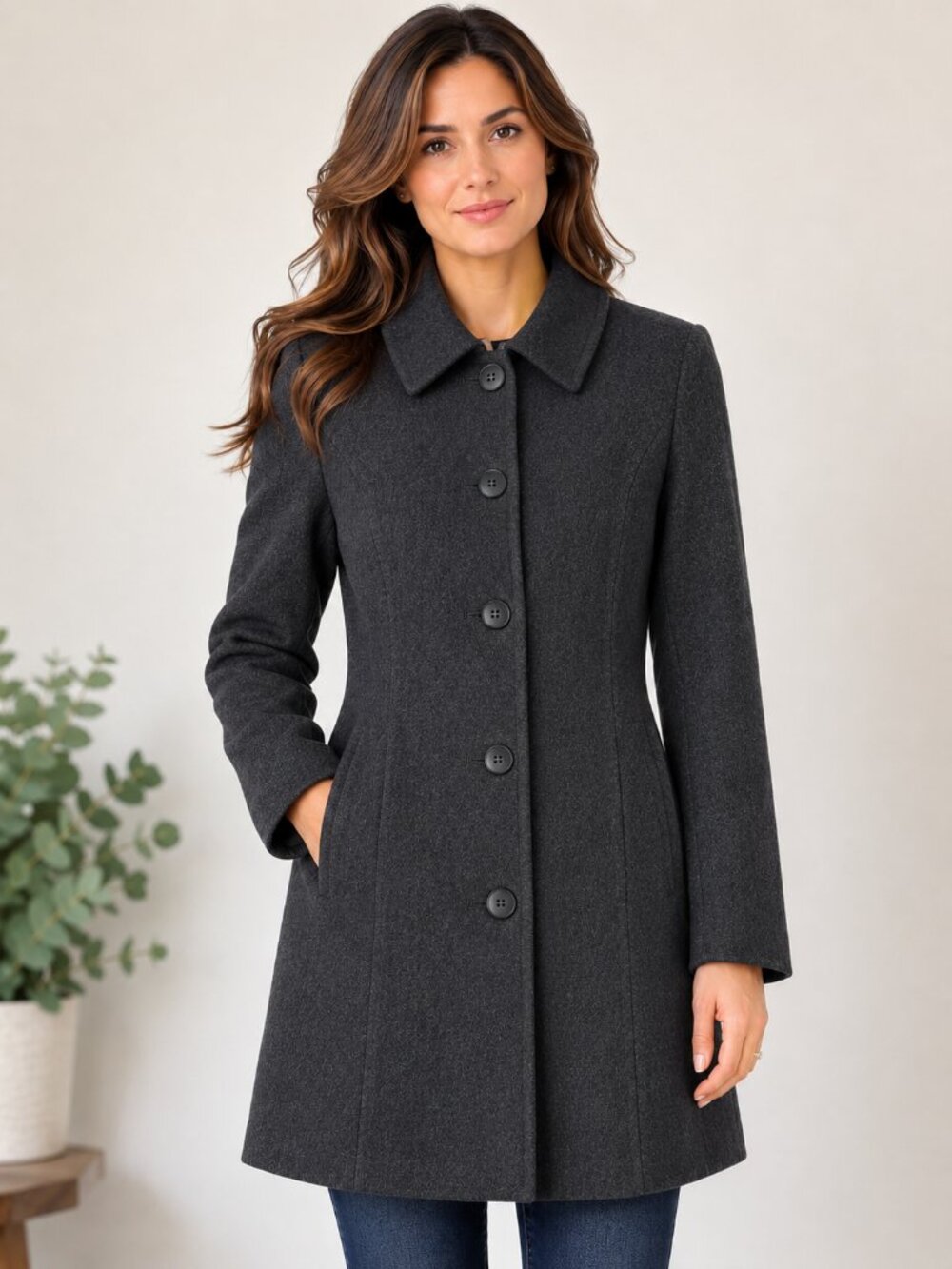 Jones New York Wool Cashmere Blend Long Coat Size 4